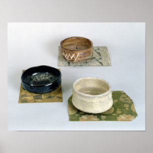 Póster Tres chawans usados para las ceremonias de té,