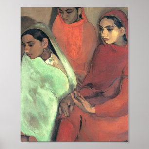 Póster Tres Chicas De Amrita Sher Gil