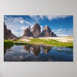 Póster Tres Cimas de Lavaredo/Drei Zinnen montaña dolomit