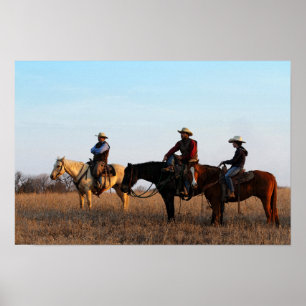 Póster Tres Cowboys de Flint Hills