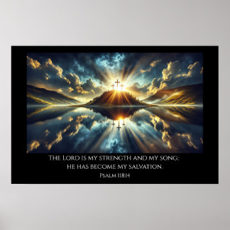 Póster Tres cruces en un lago