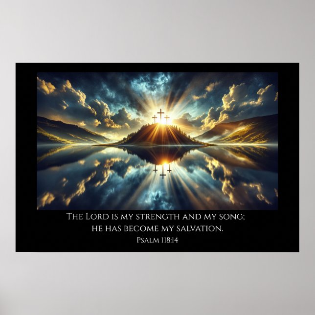 Póster Tres cruces en un lago (Frente)