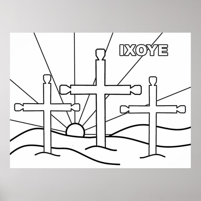 Póster Tres cruces en una colina (Frente)