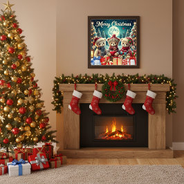 Póster Tres Cuidados Teddy Bears Feliz Navidad