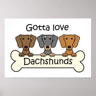 Póster Tres Dachshunds