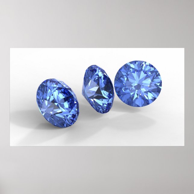 Póster Tres diamantes azules (Frente)