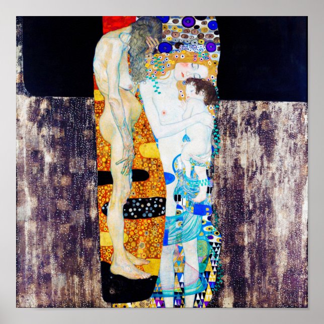 Póster Tres edades de la vida, Gustav Klimt (Frente)