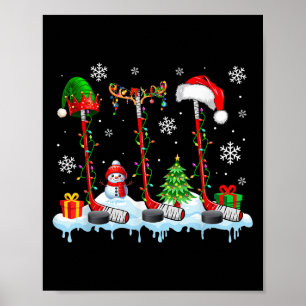 Póster Tres equipos Elf Santa Reindeer Hockey Equipamient