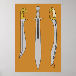 Póster Tres Espadas Griegas Antiguas