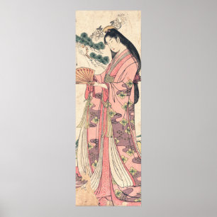 Póster Tres famosas poetas japonesas de madera barricada 
