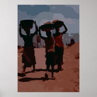 Póster Tres figuras solitarias