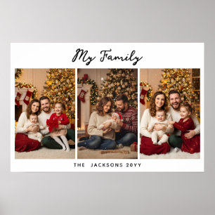 Póster Tres fotos personalizadas de Navidad