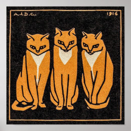 Póster Tres gatos de Julie de Graag