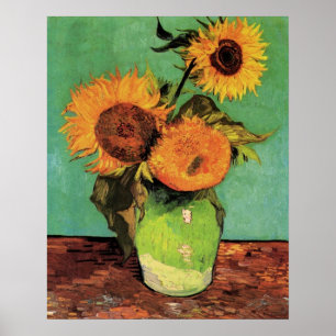 Póster Tres girasoles en una bolsa de Van Gogh