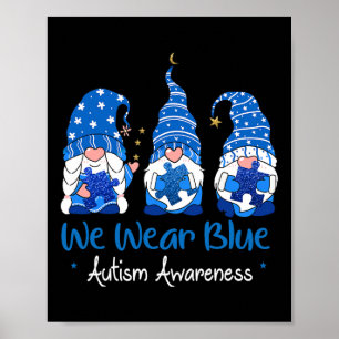 Póster Tres gnomes sostienen conciencia del autismo del r