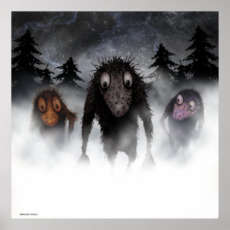 Póster Tres graciosos trolls monstruo