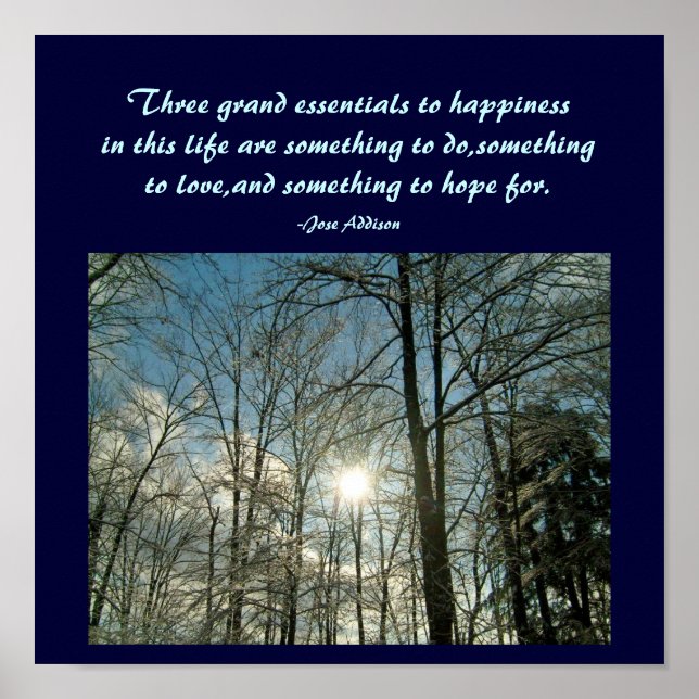 Póster Tres grandes elementos para la felicidad... Poster (Frente)