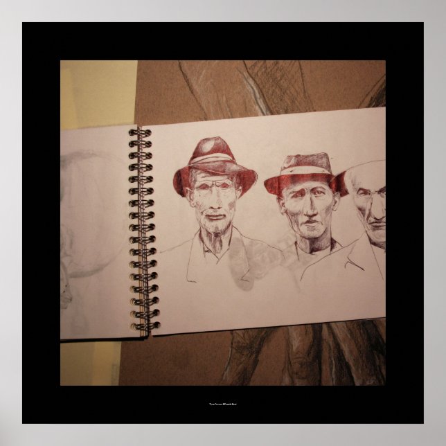 Póster Tres granjeros Poster de la Gran Depresión (Frente)