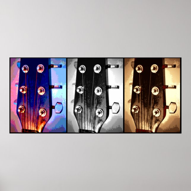 Póster Tres Guitarristas Musicales Amantes de la Música A (Frente)