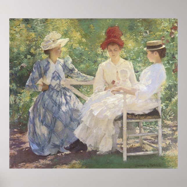 Póster Tres hermanas, Edmund Charles Tarbell (Frente)