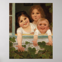 Póster Tres hijos en la ventana