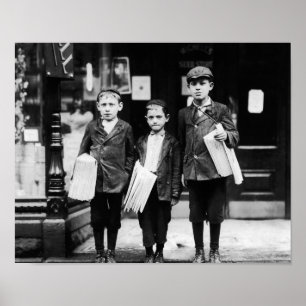 Póster Tres jóvenes novatos - Lewis Hine - Filadelfia