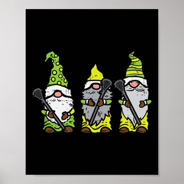 Póster Tres jugadores nórdicos de Lacrosse Tomte Lax (Frente)