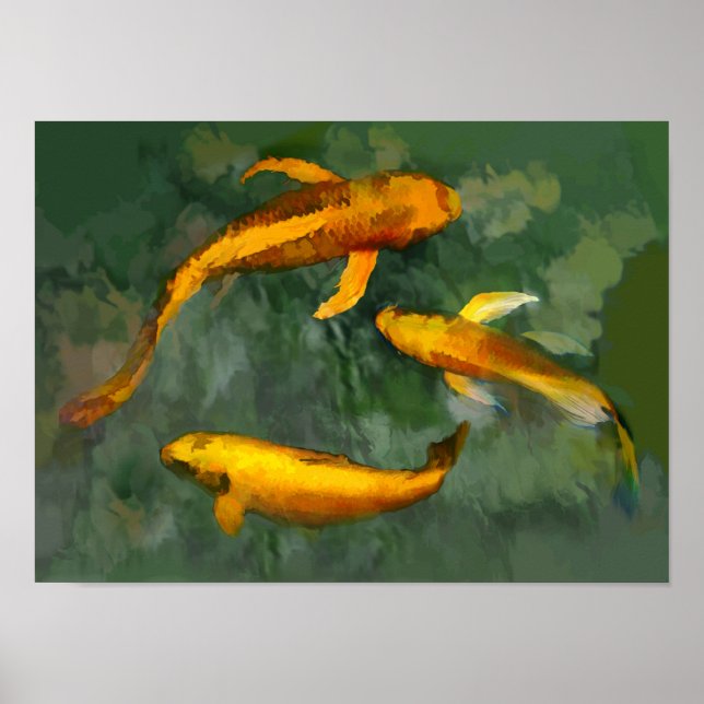 Póster Tres kois en una fuente (Frente)