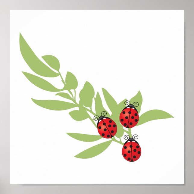 Póster Tres Lucky Ladybugs (Frente)