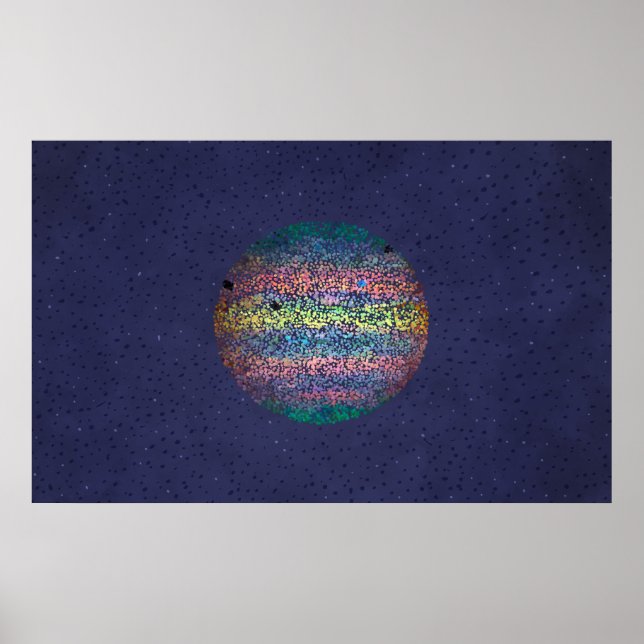 Póster Tres lunas proyectan sombras sobre Júpiter (Frente)