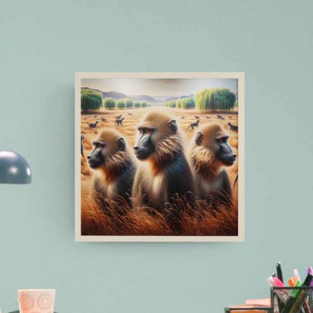 Póster Tres monos frotando en Meadow (Subido por el creador)