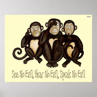 Póster Tres monos sabios