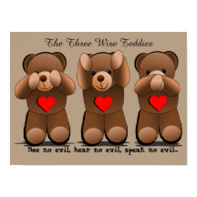 Tres monos sabios, Teddy Bear Print