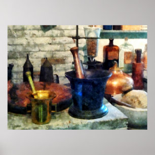 Póster Tres mortero y majas