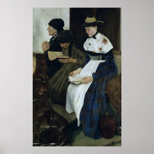 Póster Tres mujeres en la iglesia, 1882