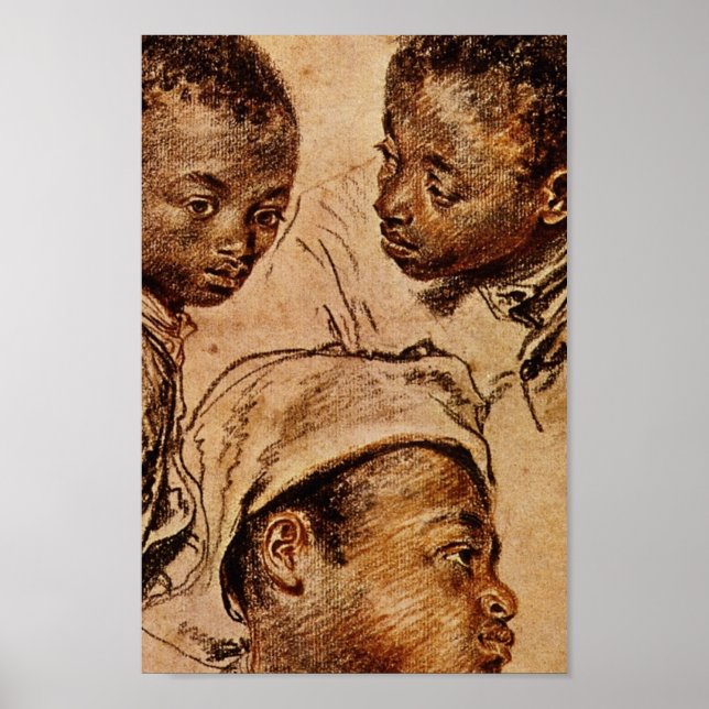 Póster Tres niños negros (Frente)