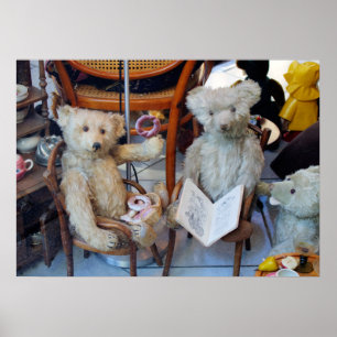 Póster Tres osos de peluche felices