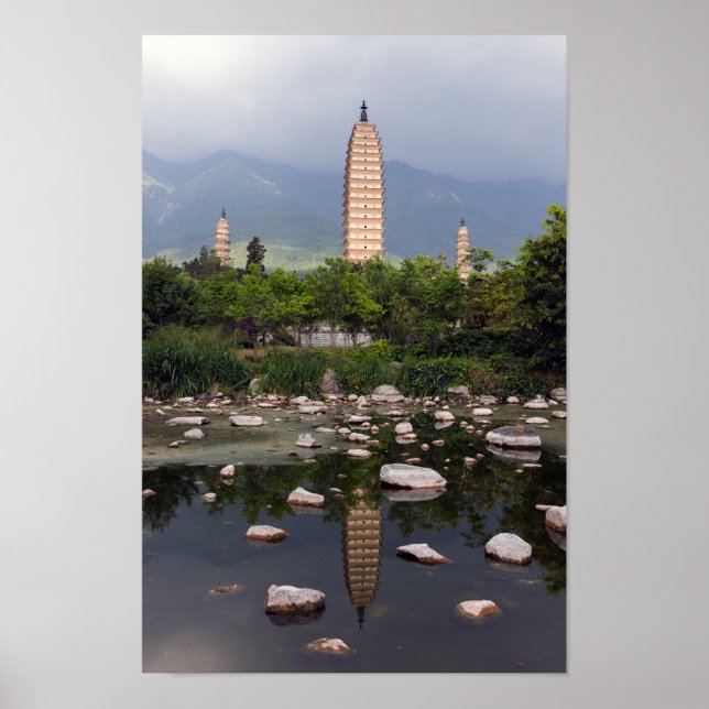 Póster Tres pagodas de Dalí, Zhonghe - Yunnan, China (Frente)