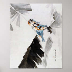 Póster Tres pájaros en la rama, Watanabe Seitei