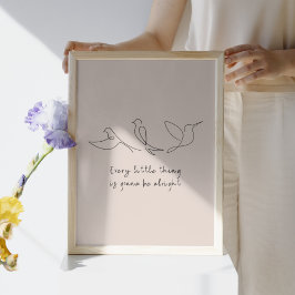 Póster Tres pequeños pájaros Canción Niños Dormitorio Art