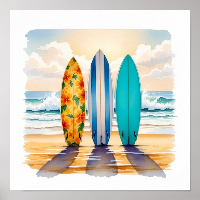 Póster Tres Pequeños Surfboards (Frente)