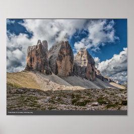 Póster Tres picos de Lavaredo, Dolomitas, Italia