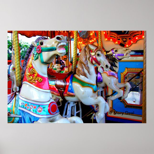 Póster Tres ponis carrusel (Frente)
