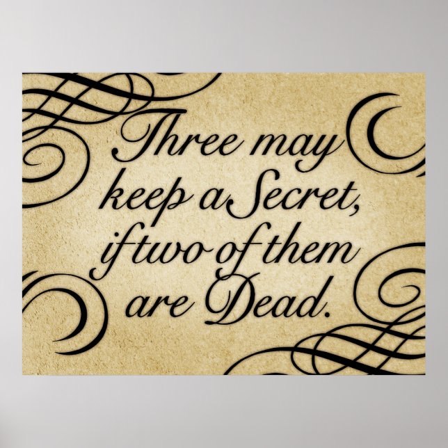 Póster Tres Pueden Mantener Un Secreto (Frente)