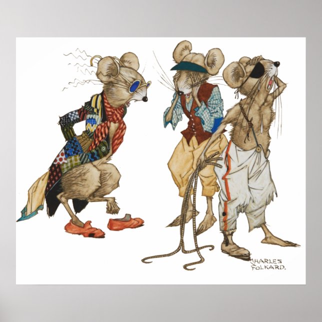 Póster Tres ratones ciegos de Charles Folk (Frente)