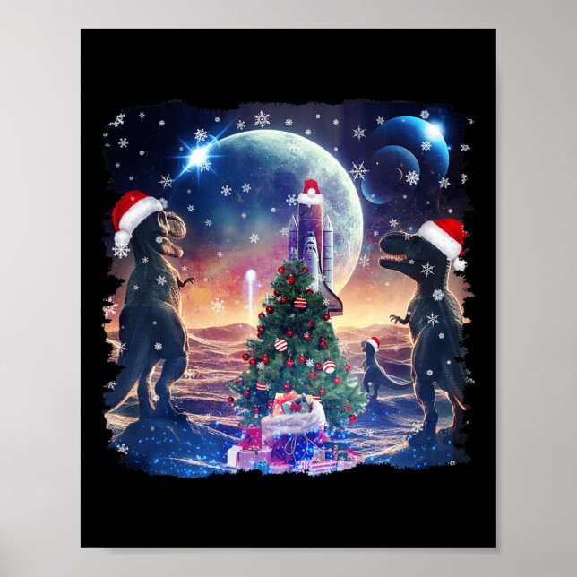 Póster Tres Rex Moon 3 Dinos Afeitando Ave Rara Maldito C (Frente)