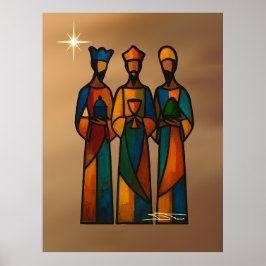 Póster Tres Reyes Magos Abstractos