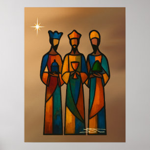 Póster Tres Reyes Magos Abstractos