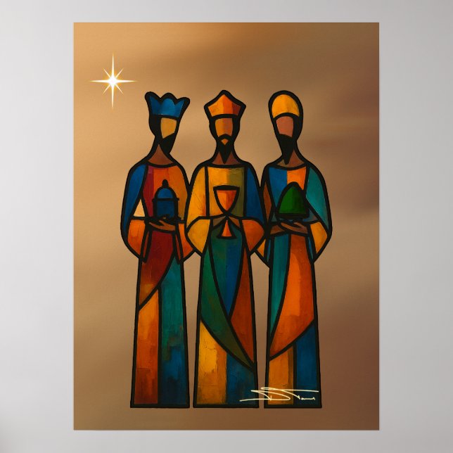 Póster Tres Reyes Magos Abstractos (Frente)