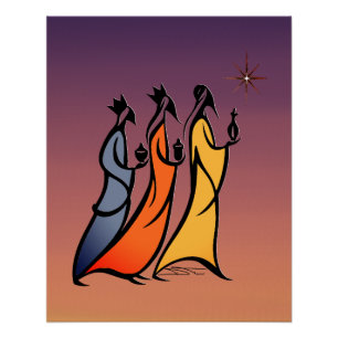 Póster Tres Reyes Magos Minimalista